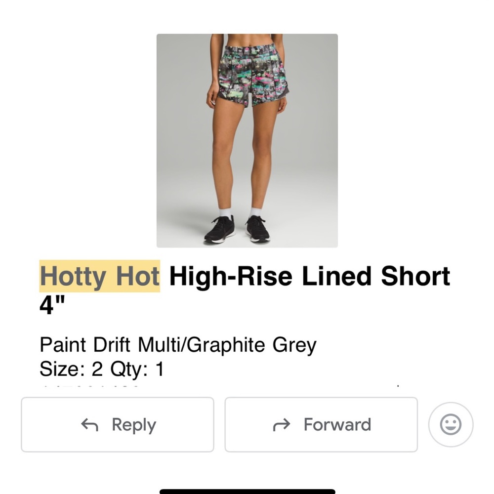 Lululemon Hotty Hot High-Rise Lined Short 4" - Multi/Black